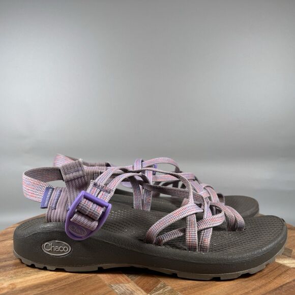 Chaco Z/Cloud X2 Women's Adjustable Strap Grey Purple Sandals Size 8 - Picture 1 of 8